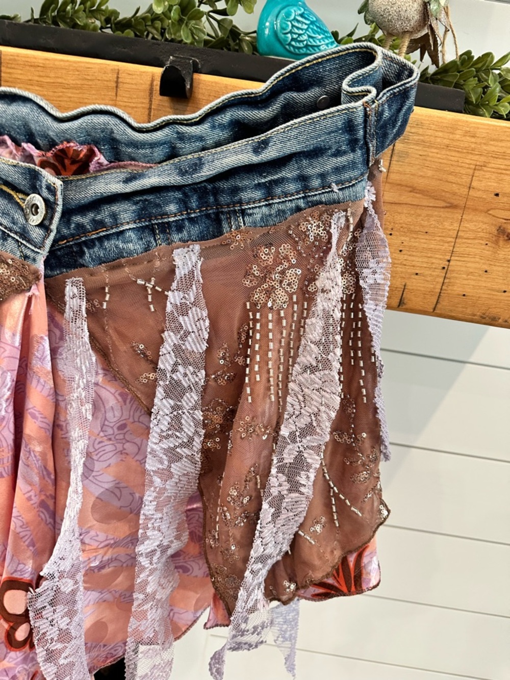 Custom Made Boho Denim Vest and Waist Wrap - Picture 14 of 16